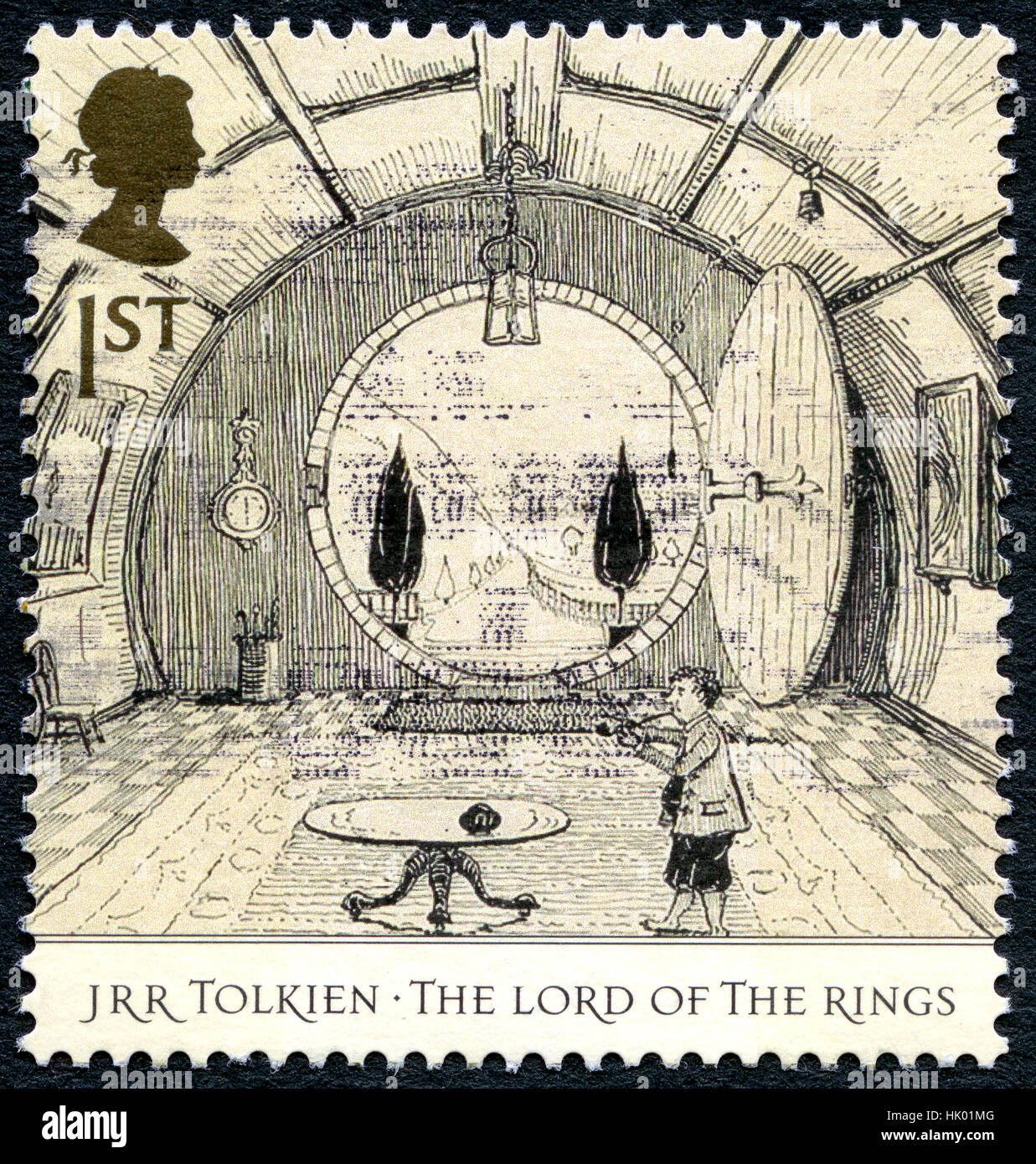 GREAT BRITAIN - CIRCA 2004: A used postage stamp from the UK, celebrating the epic fantasy The Lord of the Rings novels by J R R Tolkien, circa 2004. Stock Photo