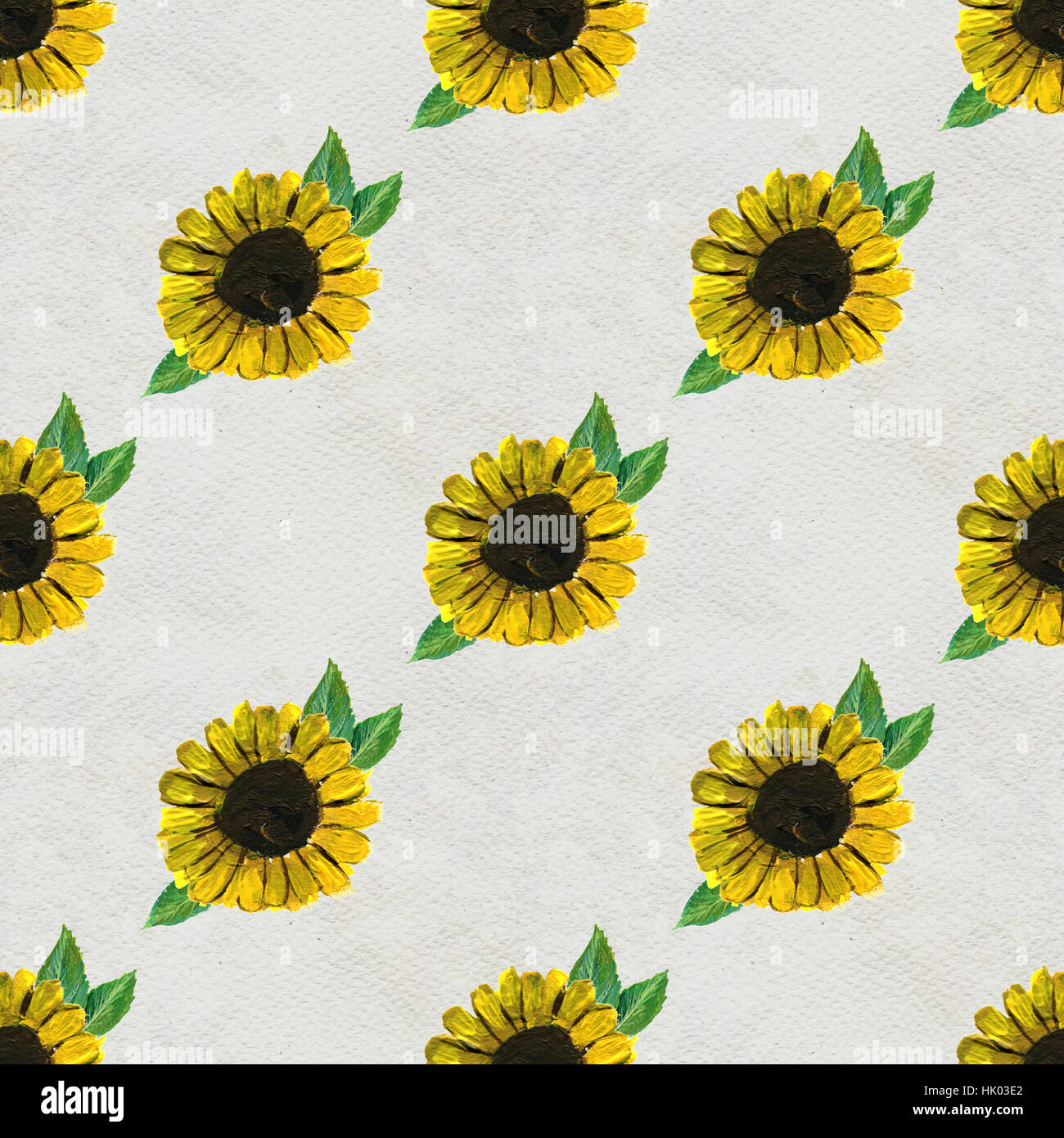 Seamless pattern with sunflowers Stock Photo - Alamy