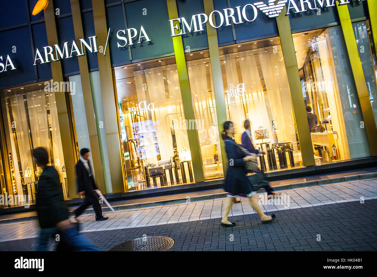 Shop, Armani, Armani shop in Ginza. Harumi St.Tokyo city, Japan