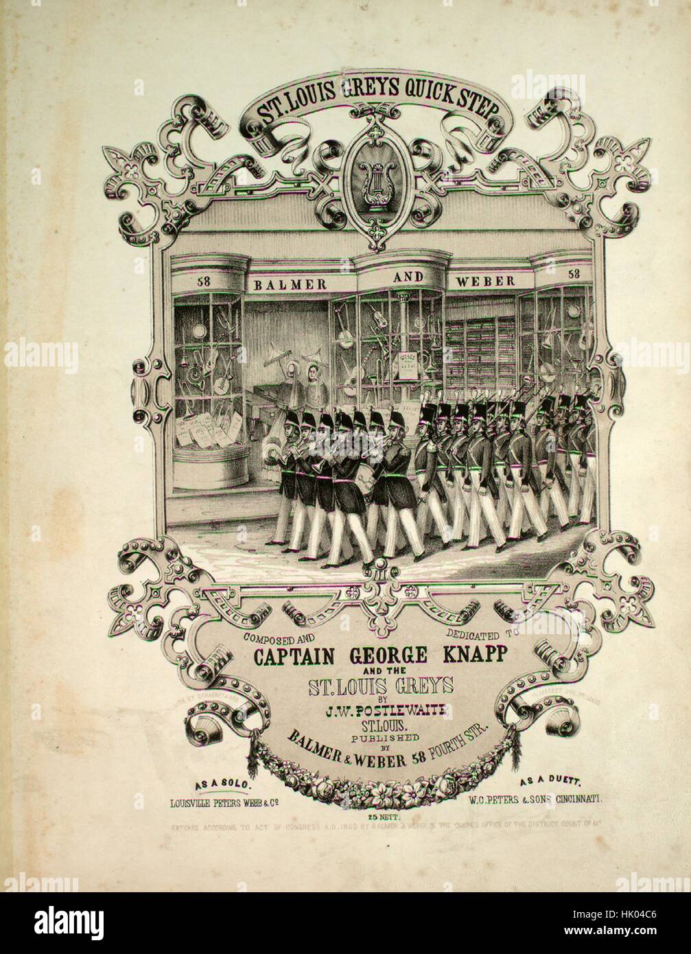 Sheet music cover image of the song 'St Louis Grey's Quick Step', with