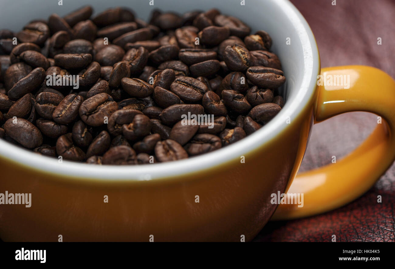 coffee beans in cup Stock Photo