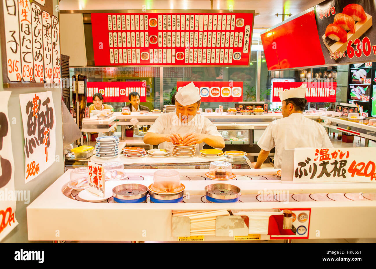 Sushi restaurant, Shinjuku,Tokyo, Japan Stock Photo