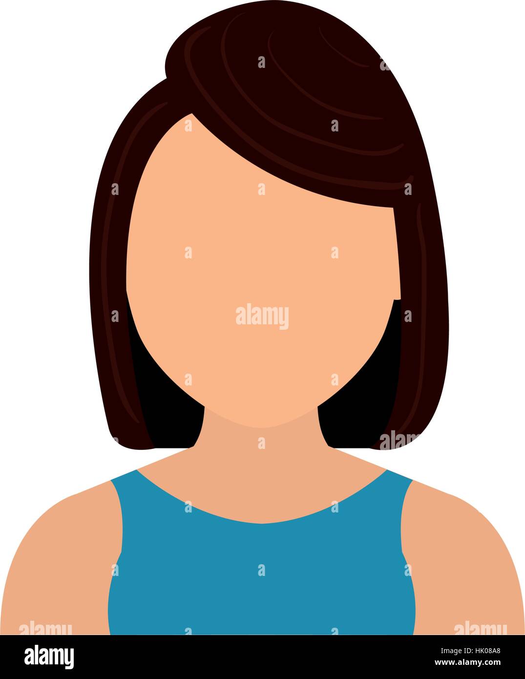 Woman faceless profile icon vector illustration graphic design ...