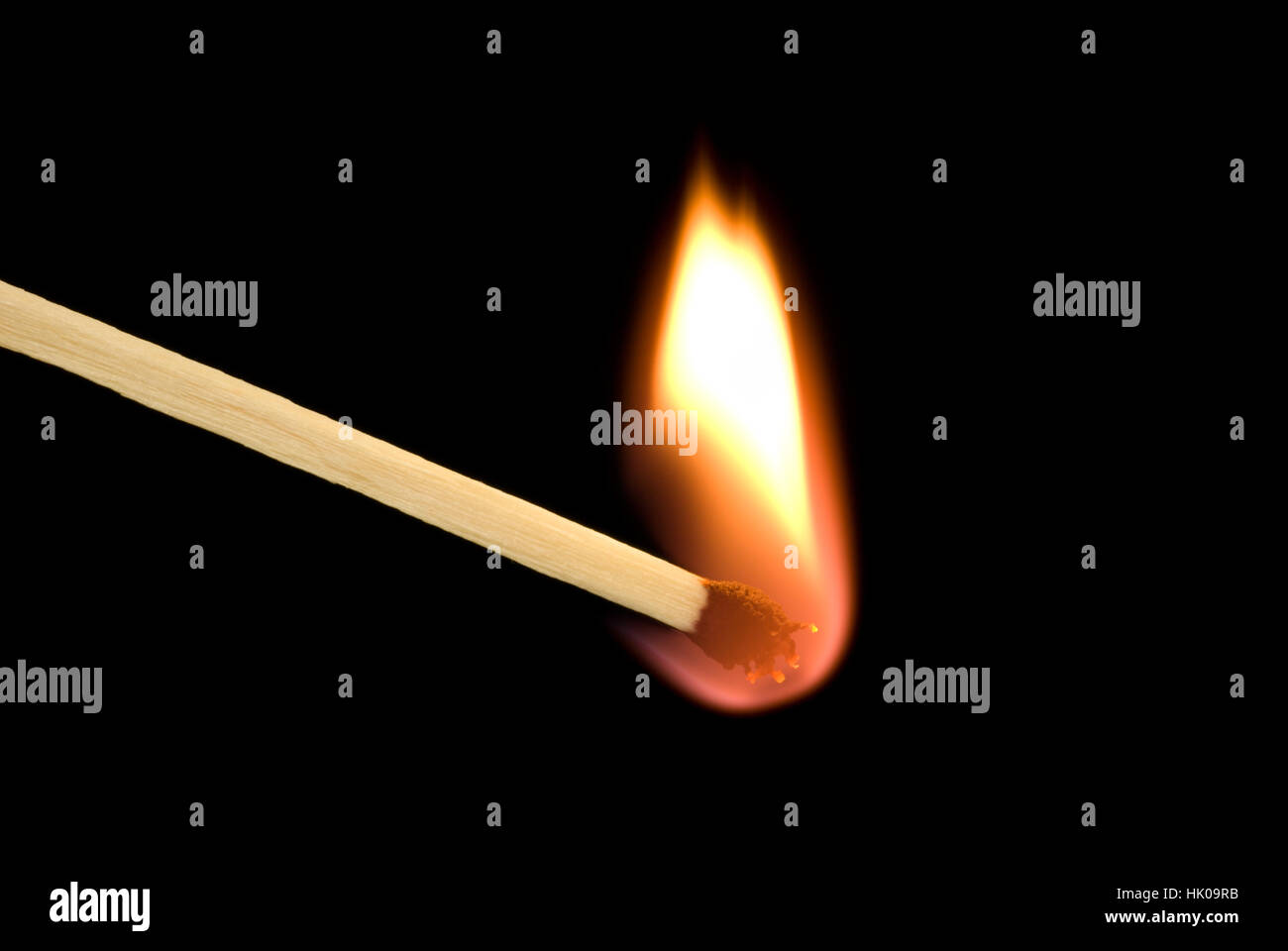 Burning match, closeup (macro). This image a design element
