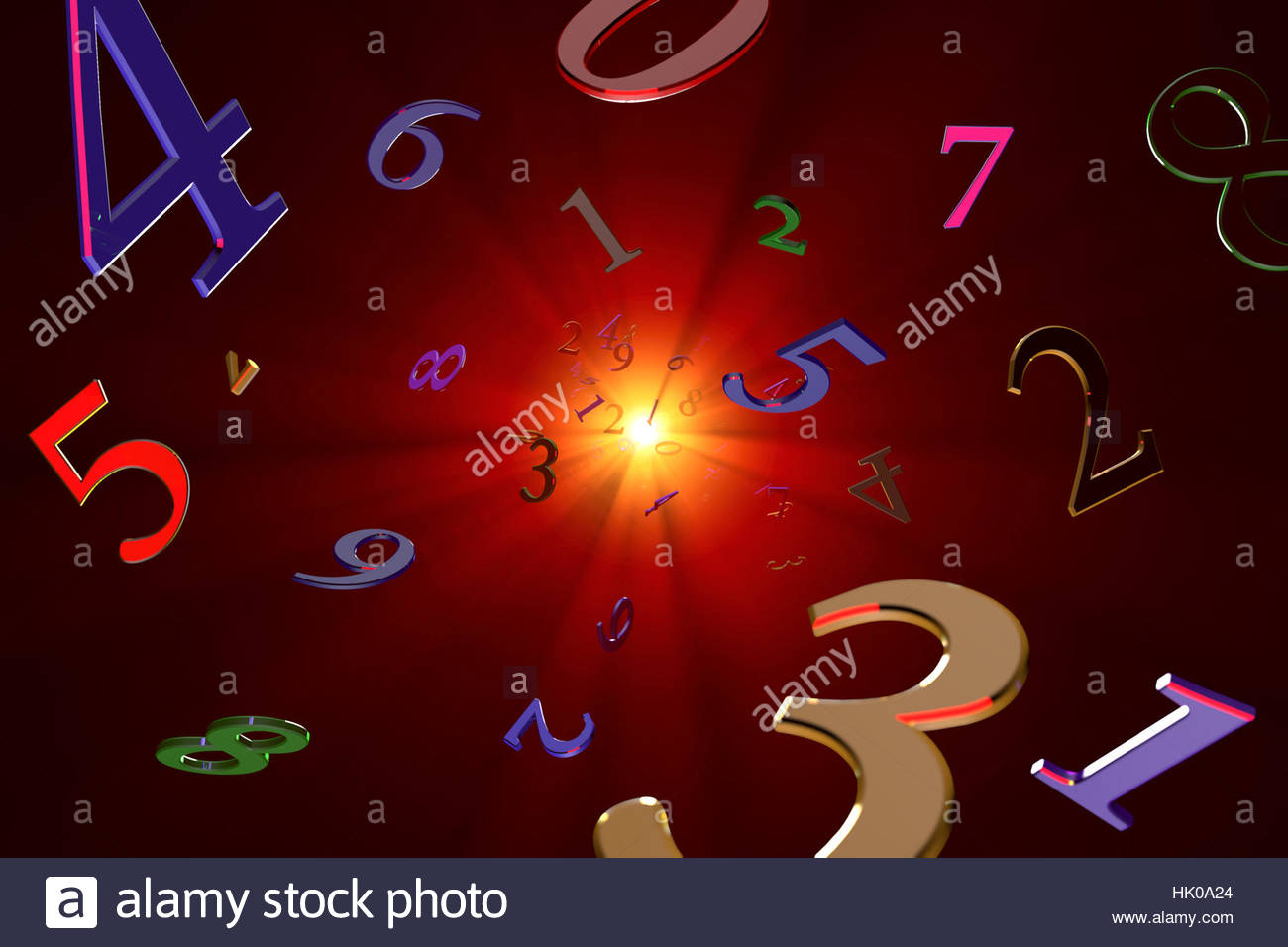 Numerology, esoteric science, secret knowledge ... Stock Photo