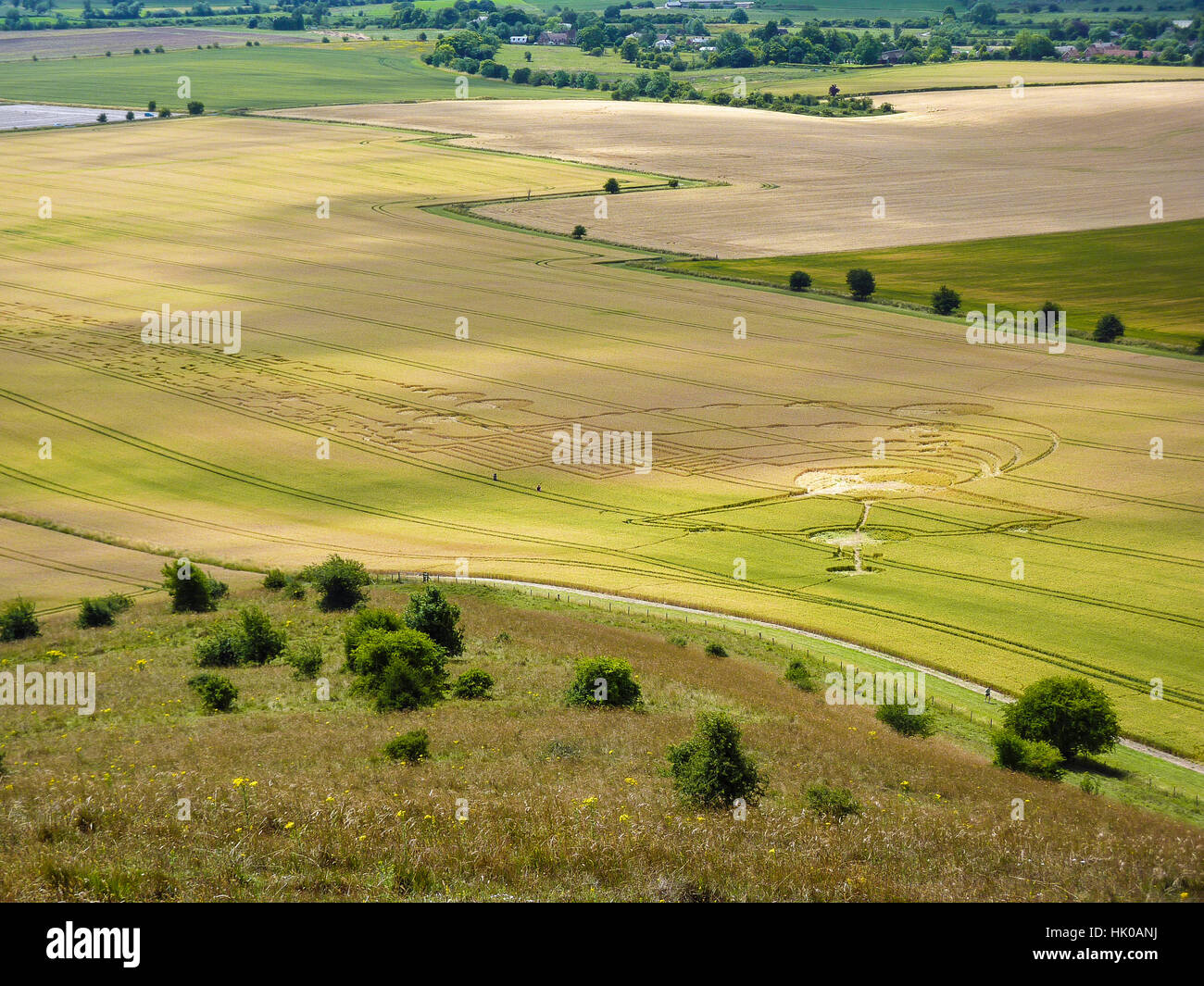 Large crop circle in Wiltshire Stock Photo