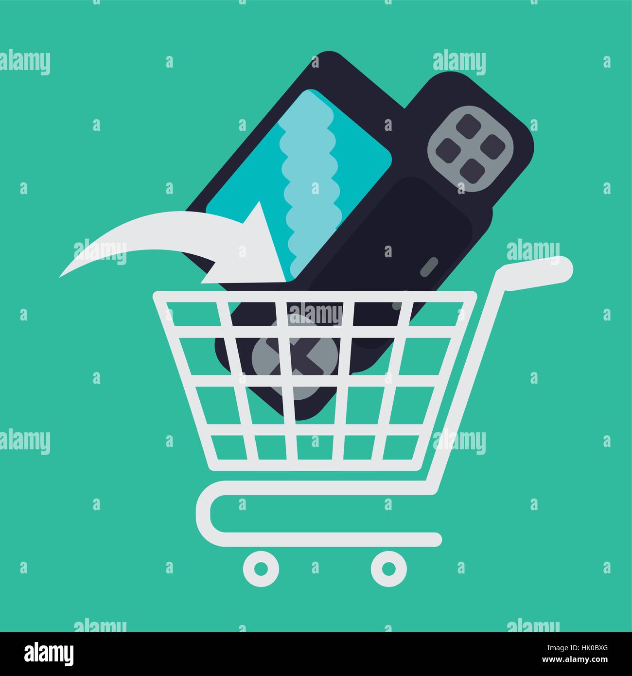 shopping online game cart console vector illustration Stock Vector