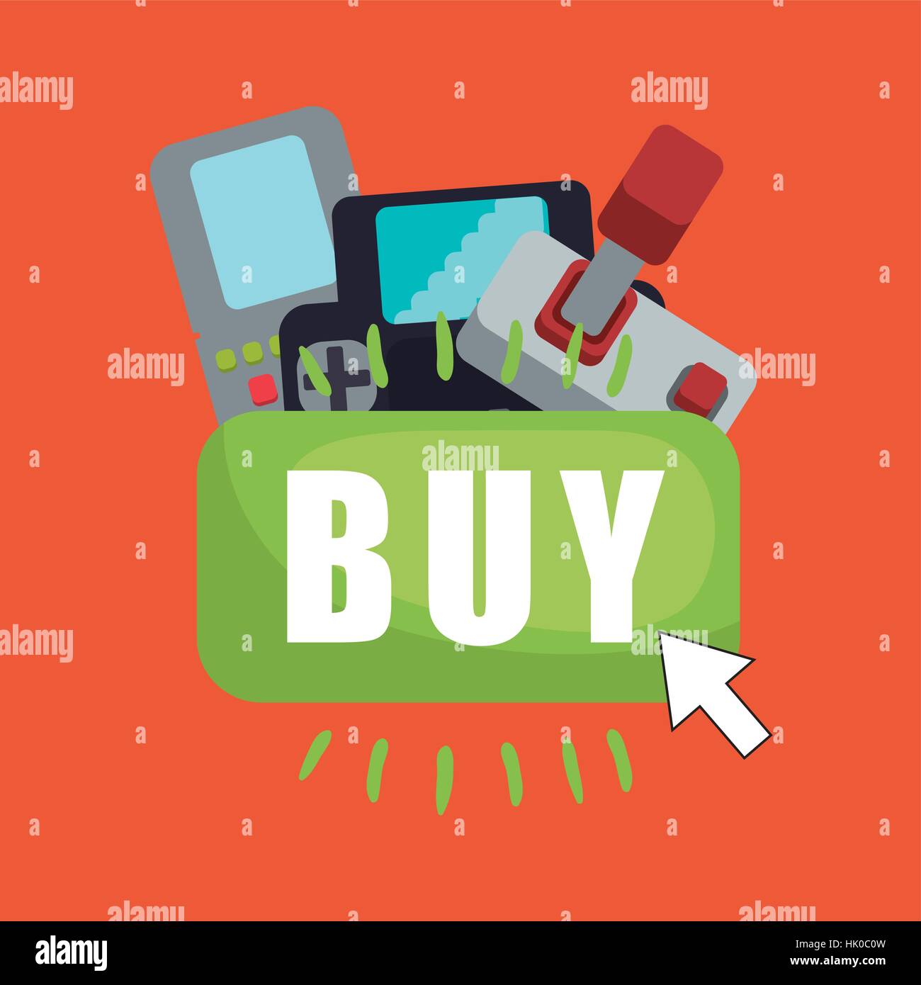 online game buy game equipment set vector illustration eps 10 Stock