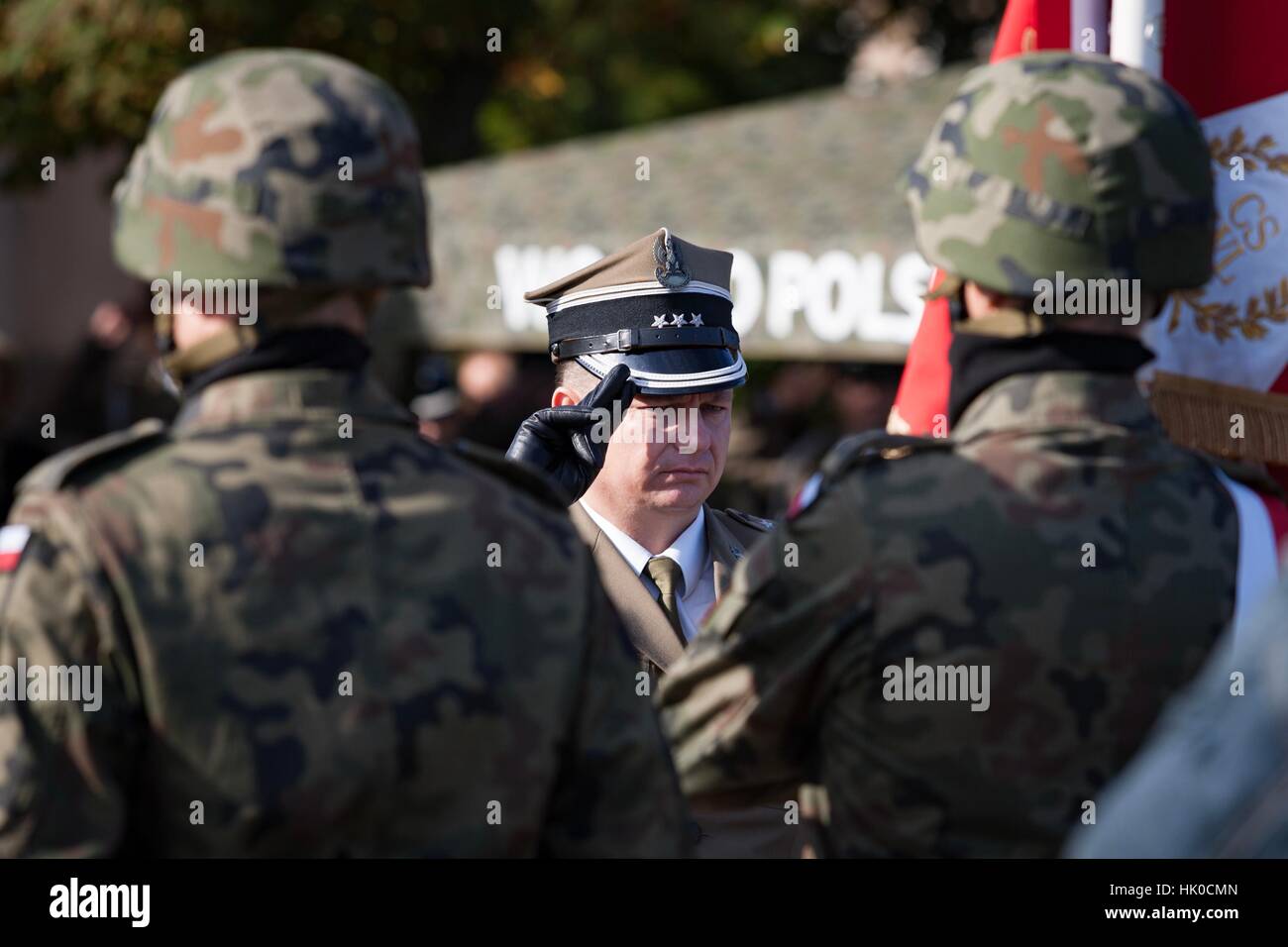 Poznan, Poland - September 29, 2012 Land Forces Training Centre in Poznan. Open day inaugurating the new academic year. Stock Photo