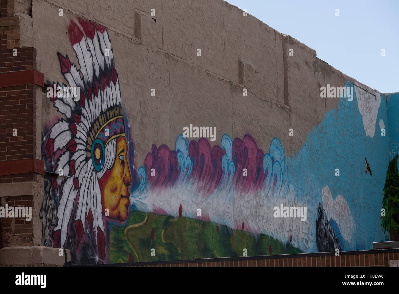 Mural. Sept, 2016. Cheyenne, Wyoming, USA Stock Photo