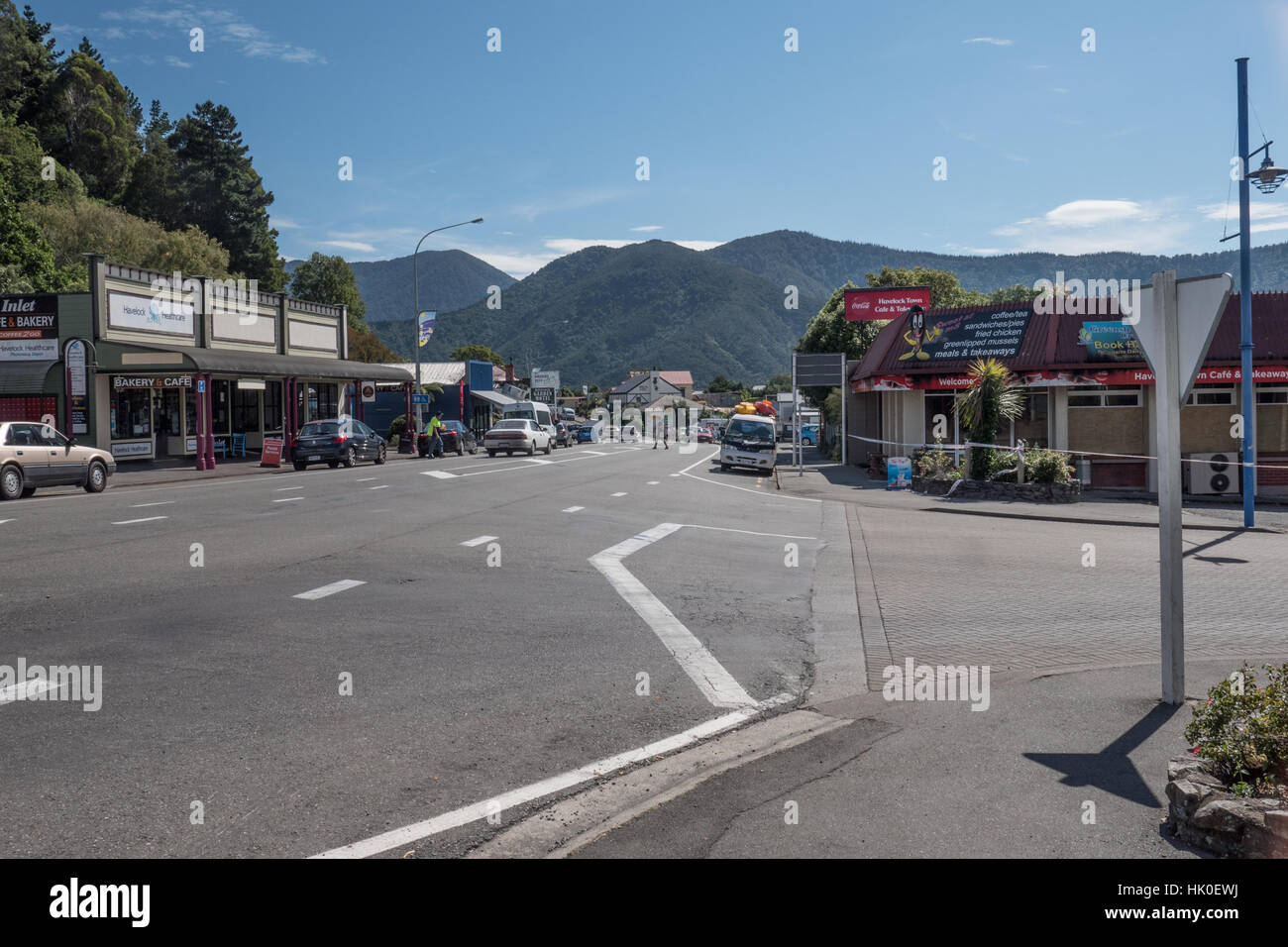 Havelock Rd Havelock main road, South Island, New Zealand Stock Photo - Alamy
