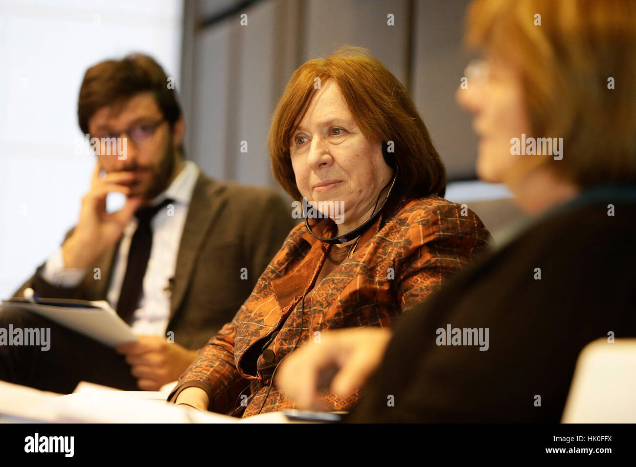 Nobel literature laureate 2015 Svetlana Alexievich  during a conference in Madrid on Tuesday, May 17, 2016 Stock Photo