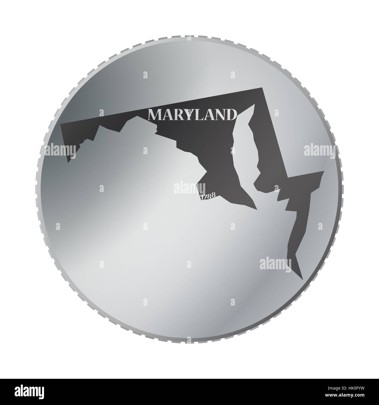 A Maryland state coin isolated on a white background Stock Photo Alamy