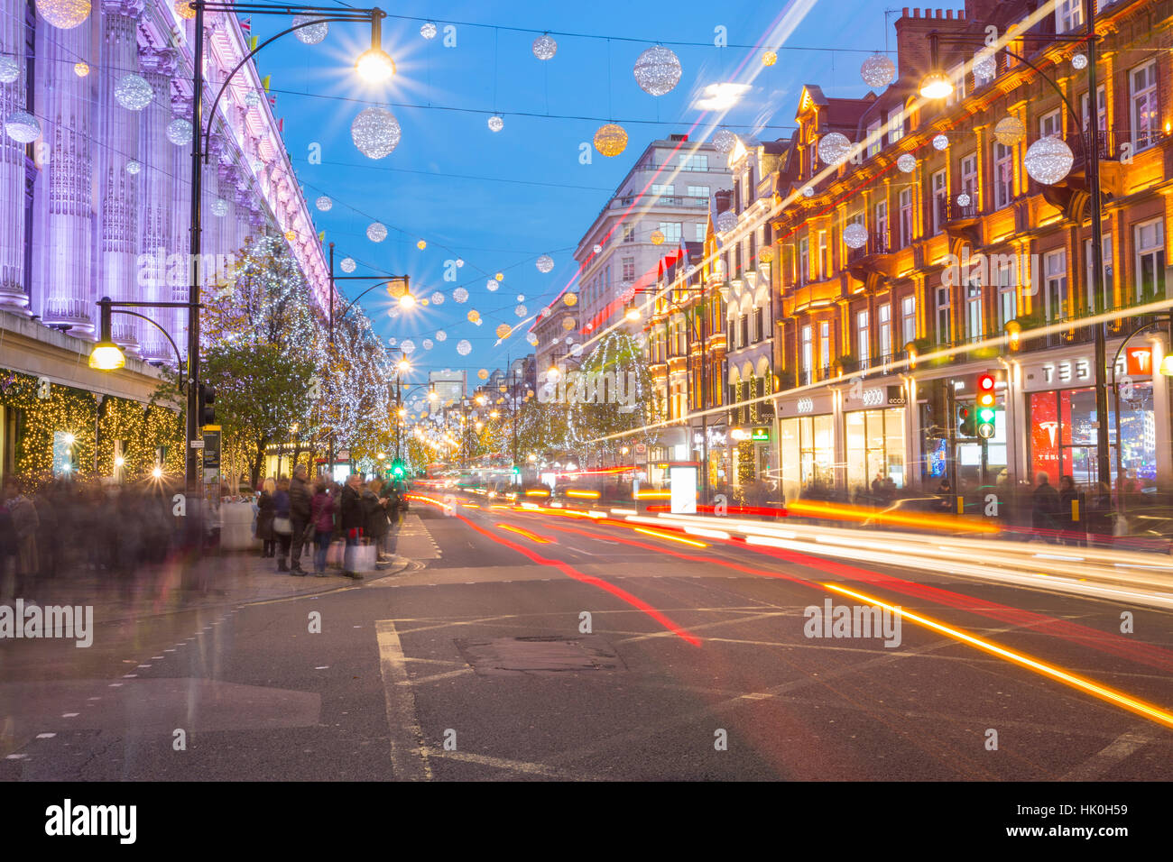Selfridges on Oxford Street at Christmas, London, England, United Kingdom Stock Photo