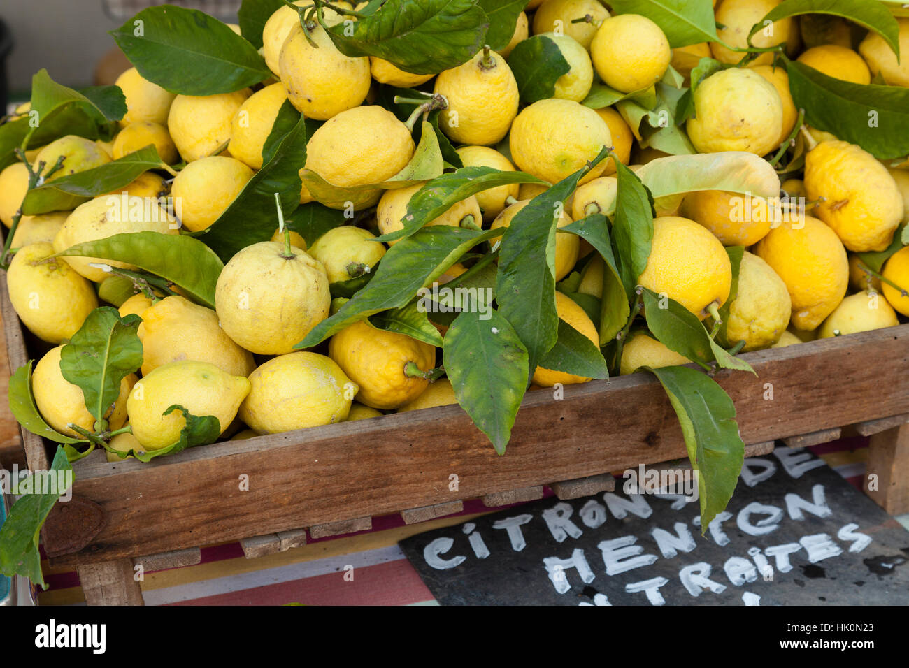 Lemons of Menton on a market, Menton, France Stock Photo Alamy