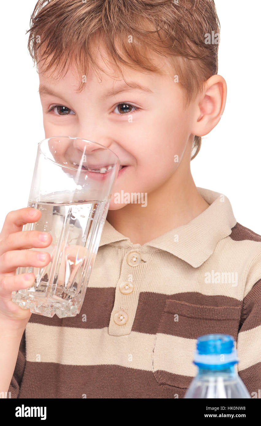 Little boy with plastic bottle of water Stock Photo Alamy