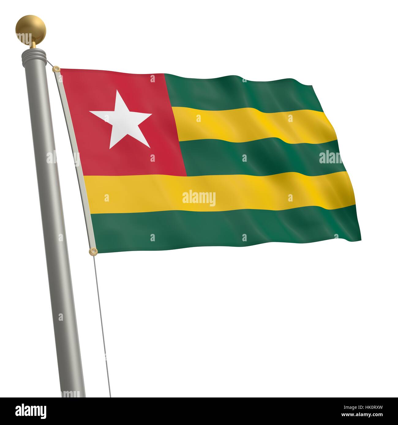 africa, flag, mast, bar, flagstaff, togo, isolated, optional, africa, flag, Stock Photo