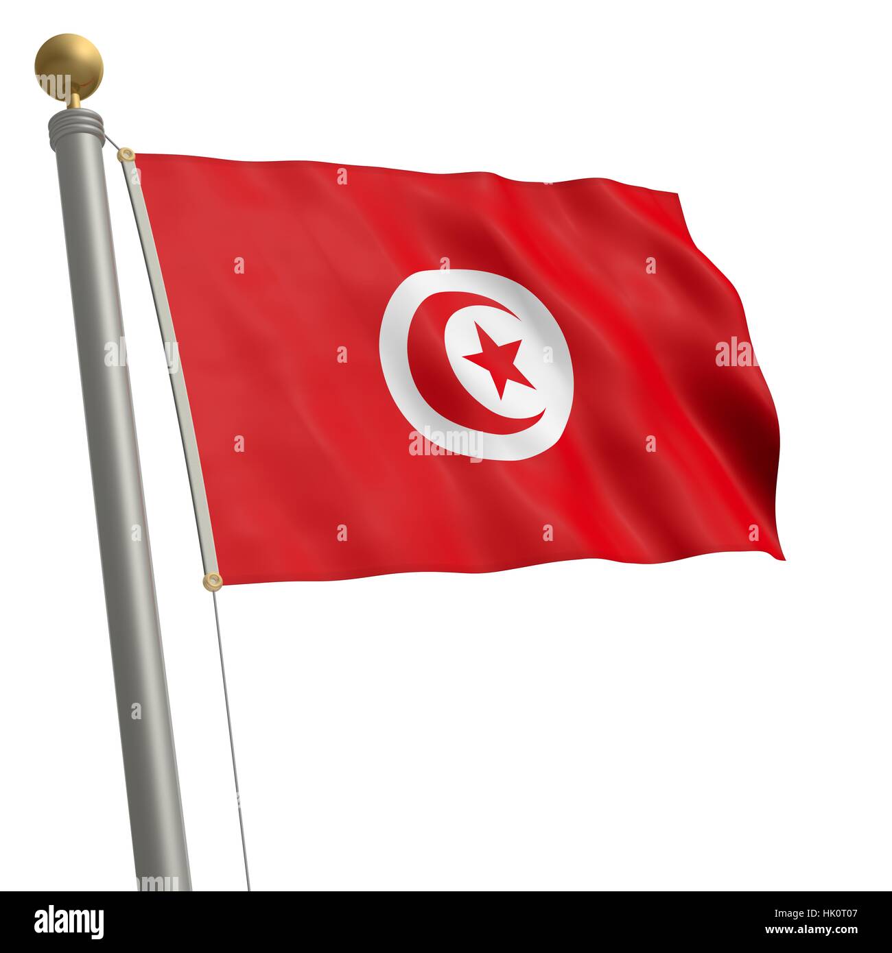flag of tunisia Stock Photo