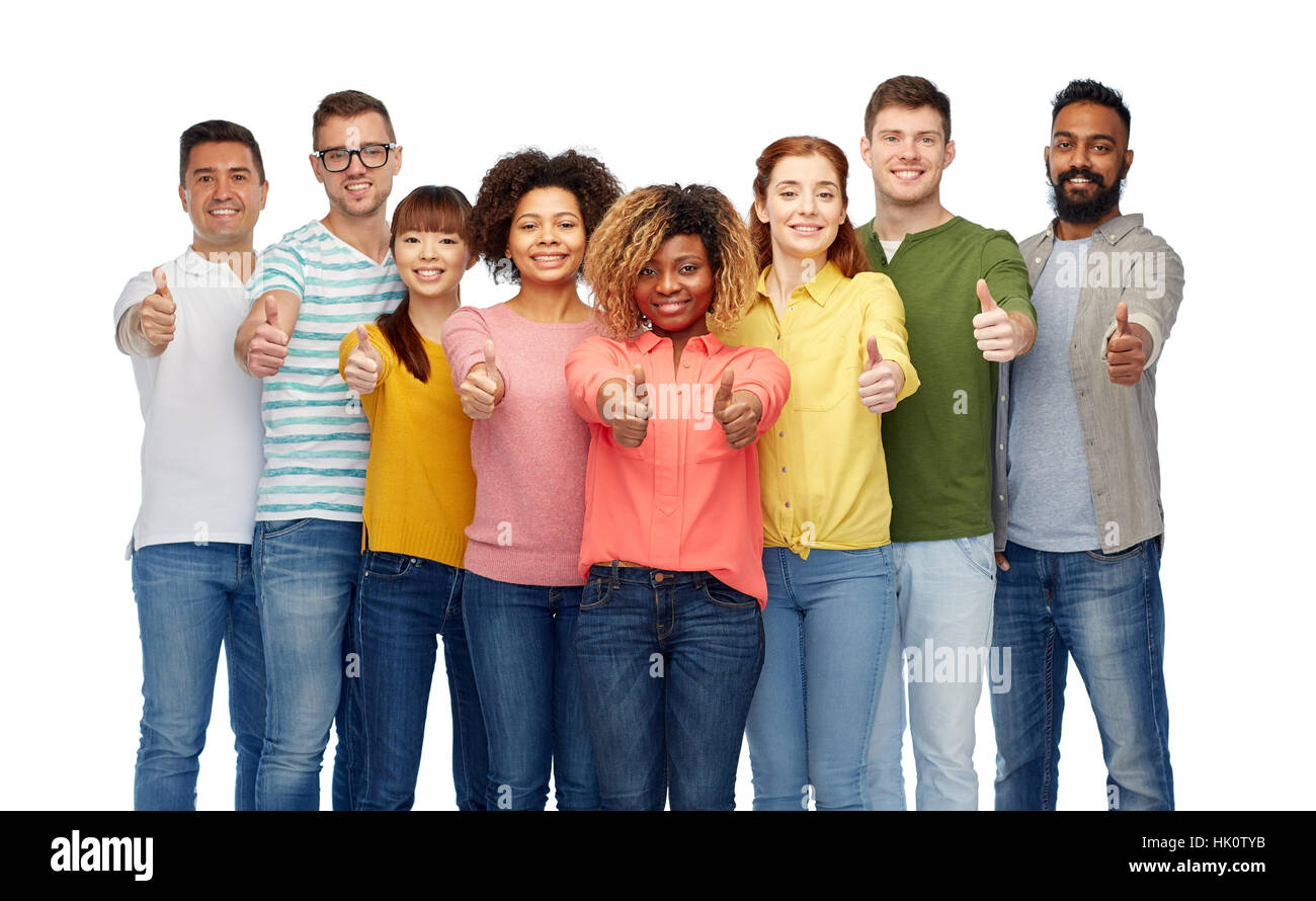 international group of people showing thumbs up Stock Photo - Alamy