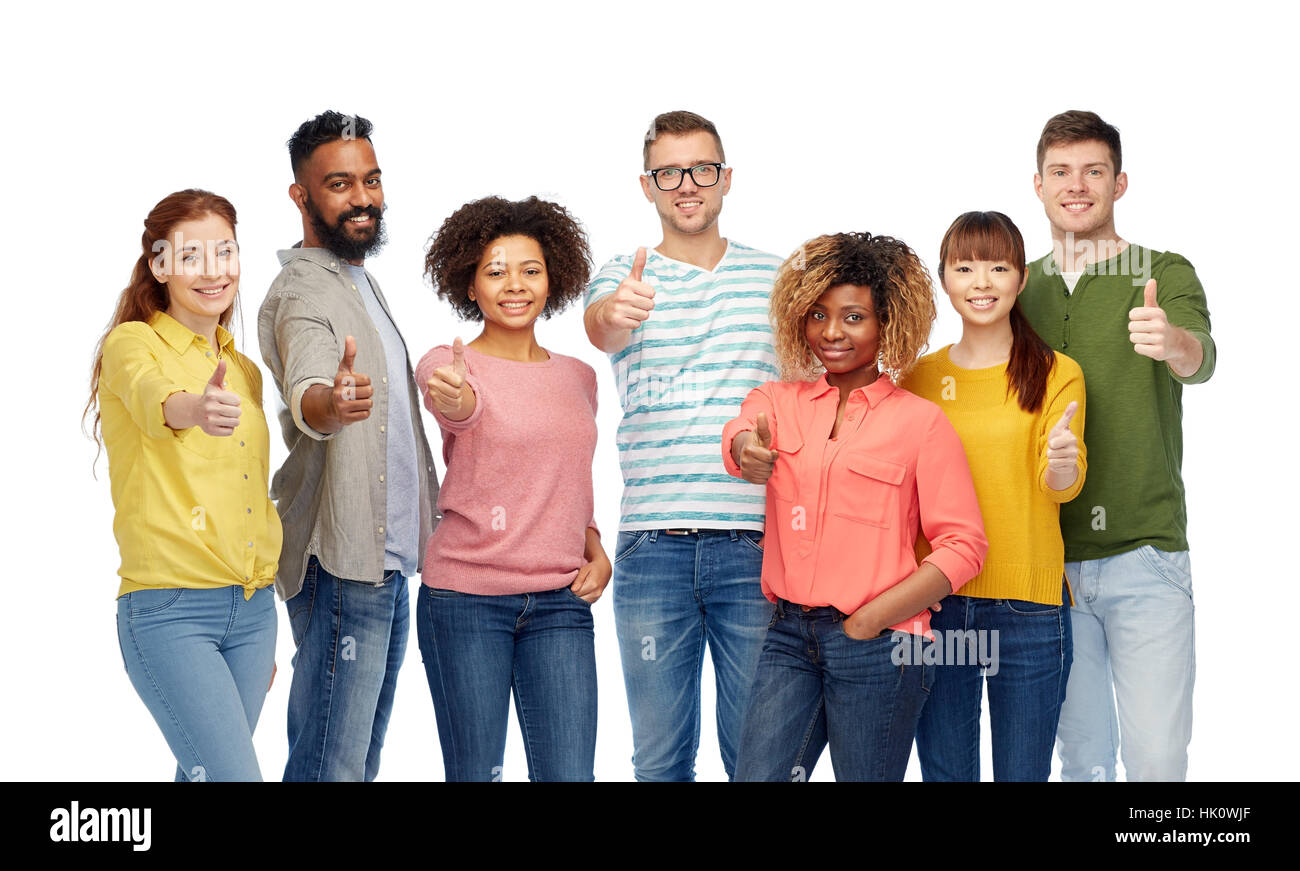 international group of people showing thumbs up Stock Photo - Alamy