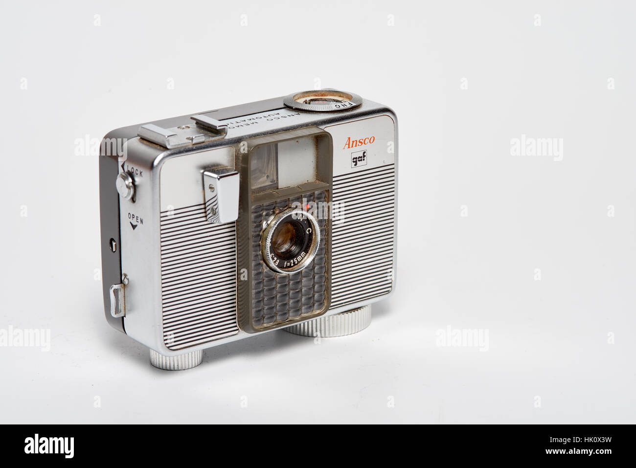 The Ansco Memo II Automatic is a 35mm half-frame camera introduced in 1967 by Ansco. The Memo II Automatic and the Ansco Memo Automatic from 1963 are  Stock Photo