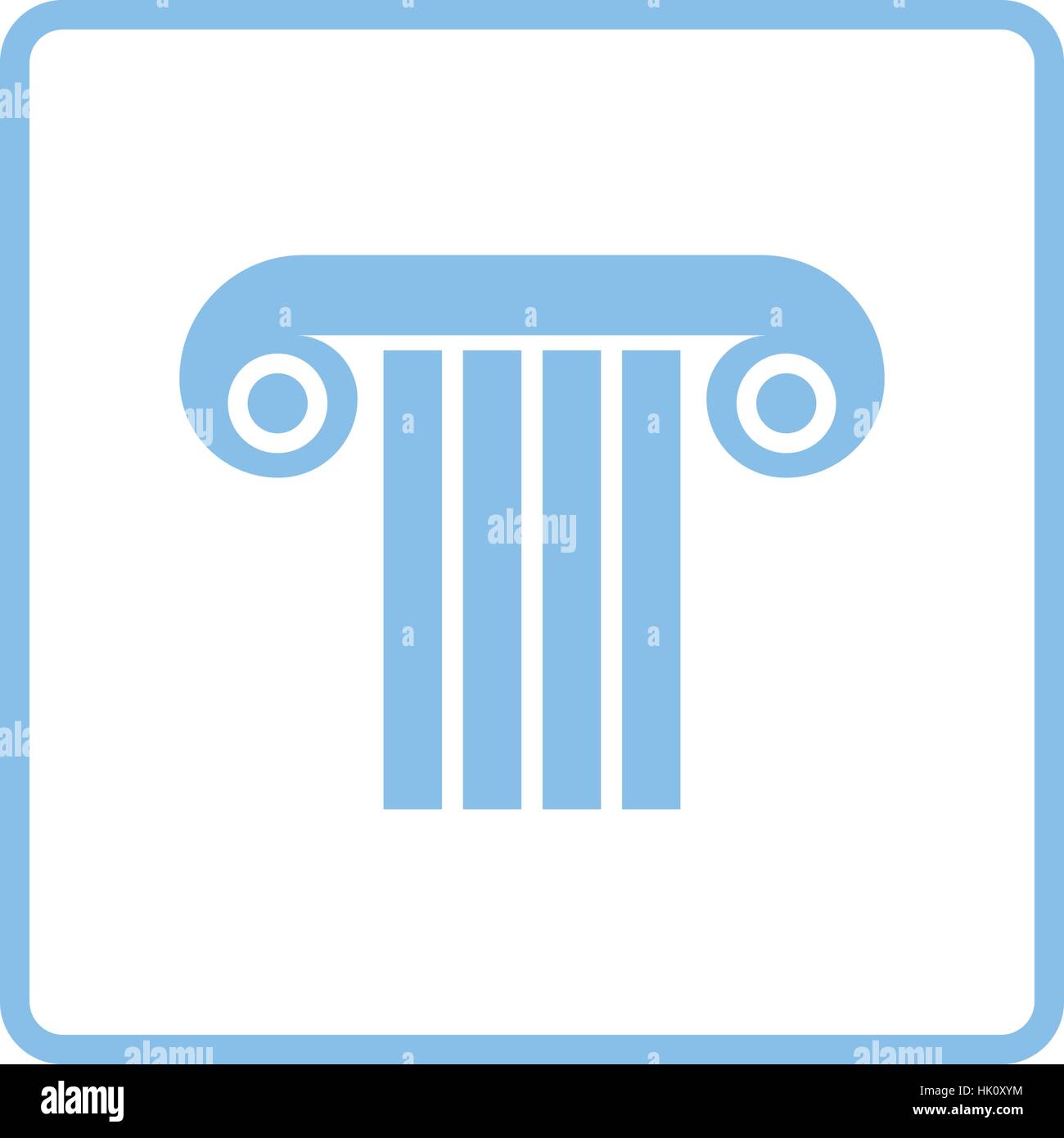 Antique column icon. Blue frame design. Vector illustration Stock ...