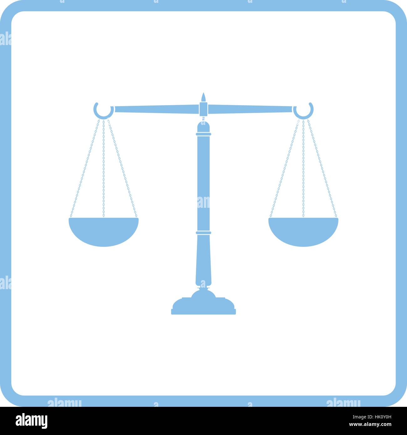 Justice scale icon. Blue frame design. Vector illustration Stock Vector ...