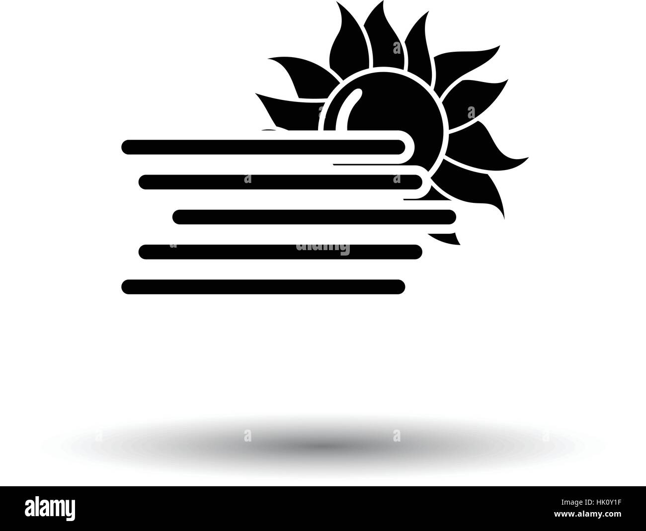 Fog icon. White background with shadow design. Vector illustration ...
