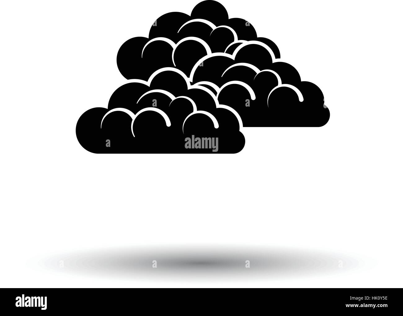 Cloudy icon. White background with shadow design. Vector illustration ...