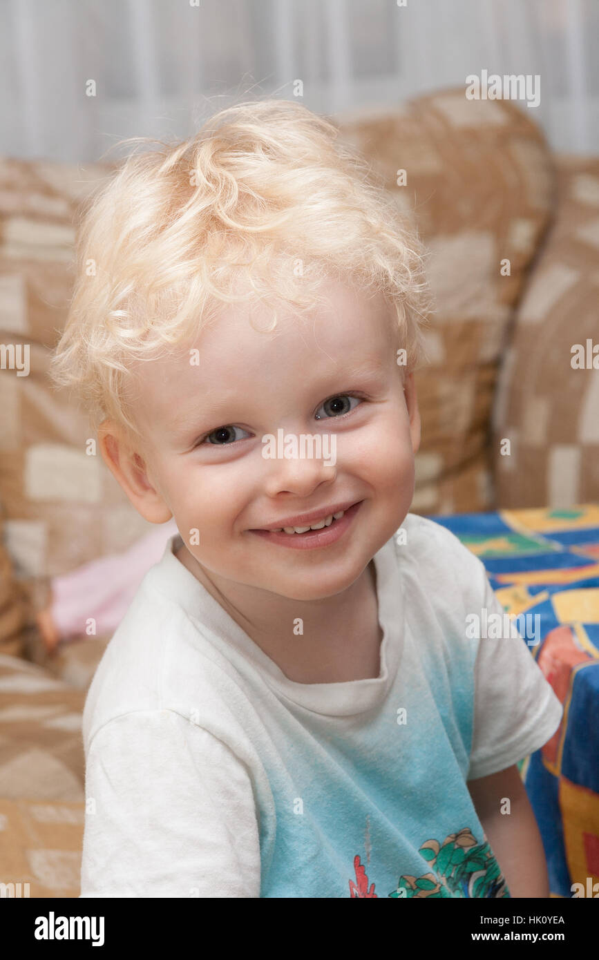 Portrait of cute smiling kid Stock Photo