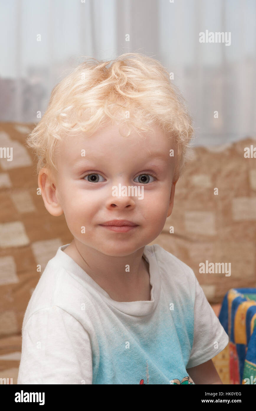 Portrait of cute smiling kid Stock Photo