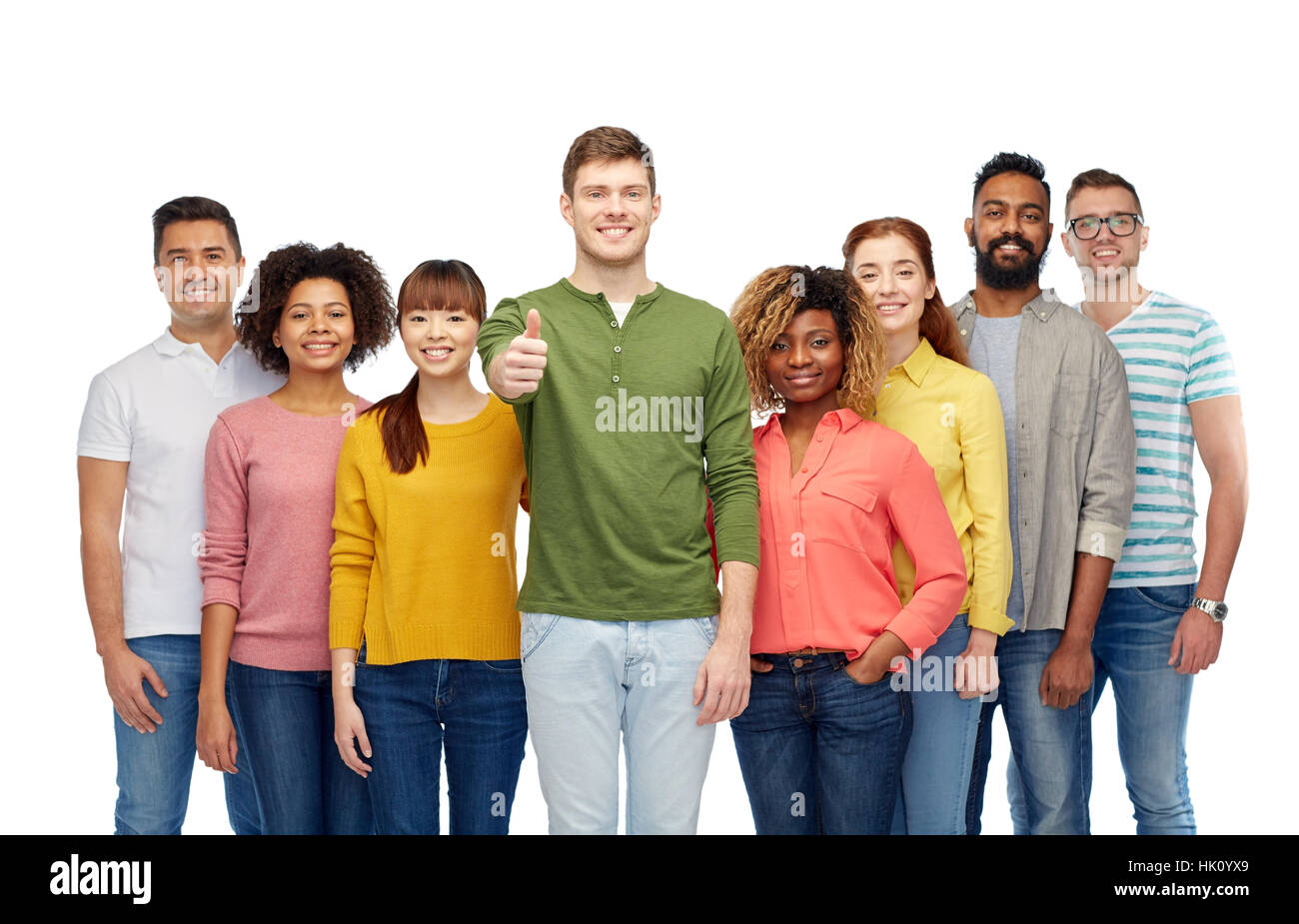 international group of people showing thumbs up Stock Photo - Alamy