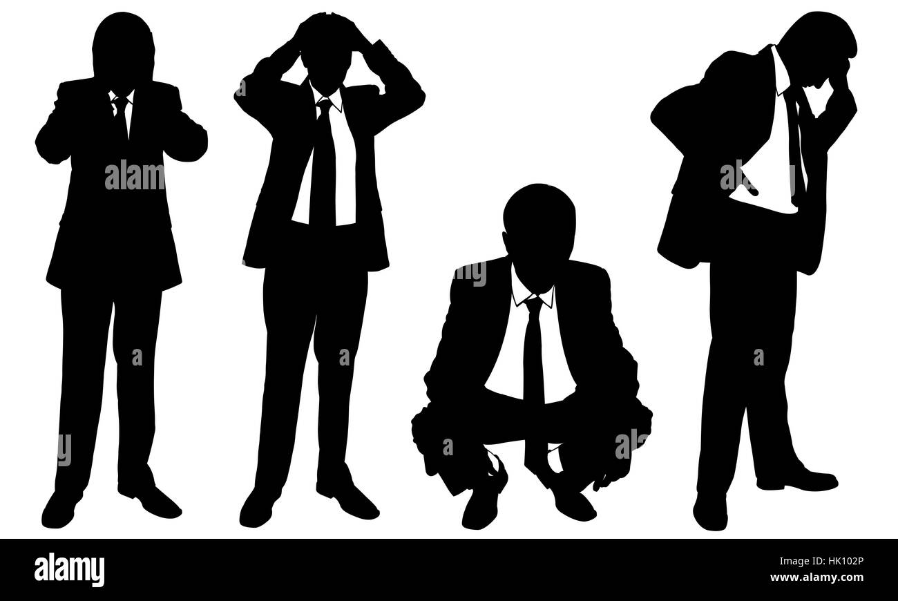 set of worried businessmen Stock Photo