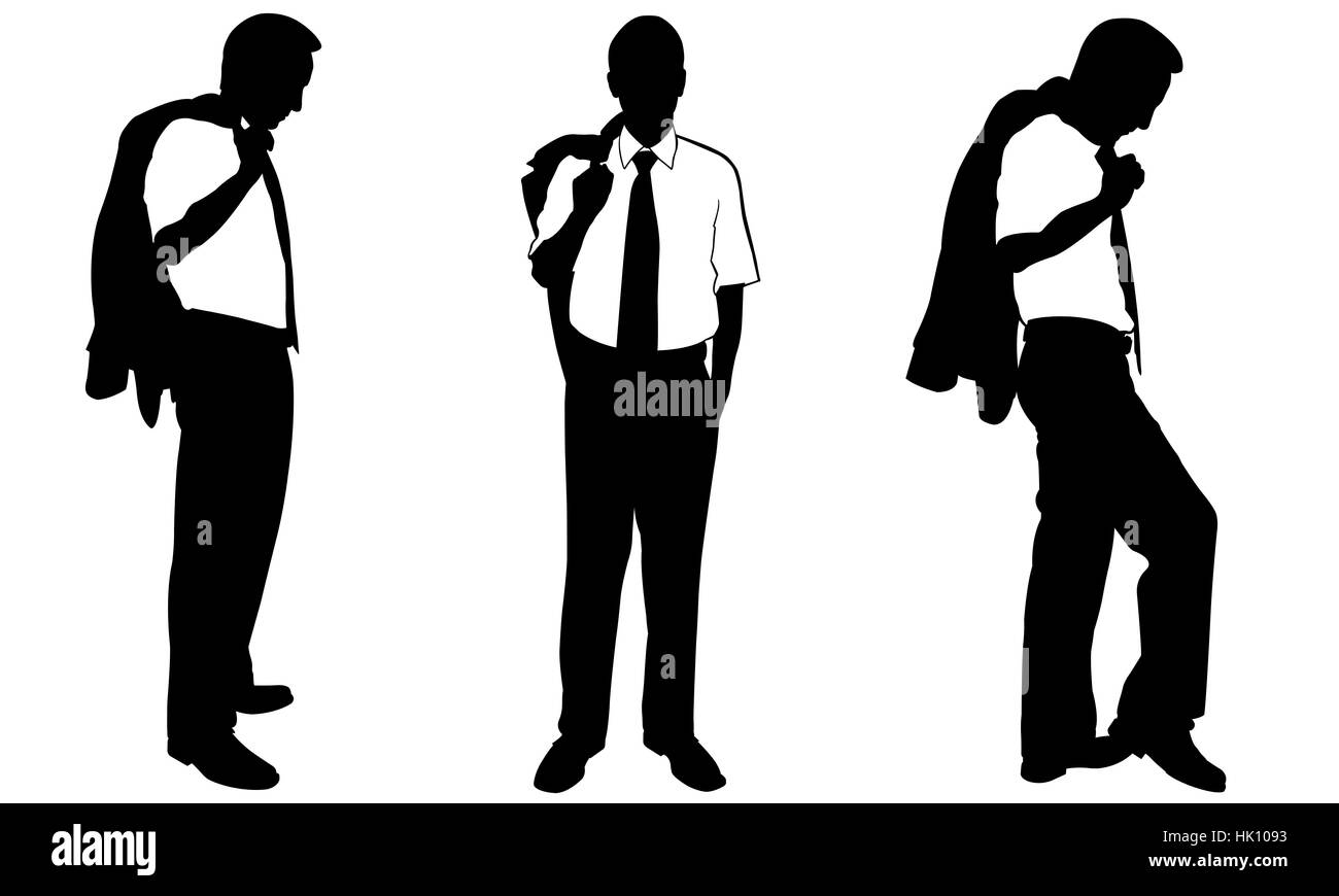 set of bored business men Stock Photo