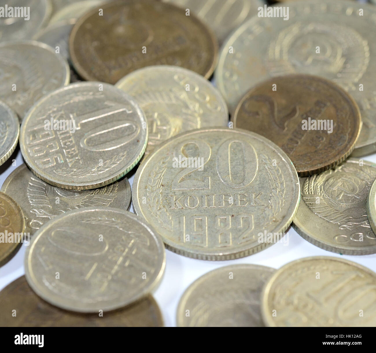 Old Soviet Union coins Stock Photo