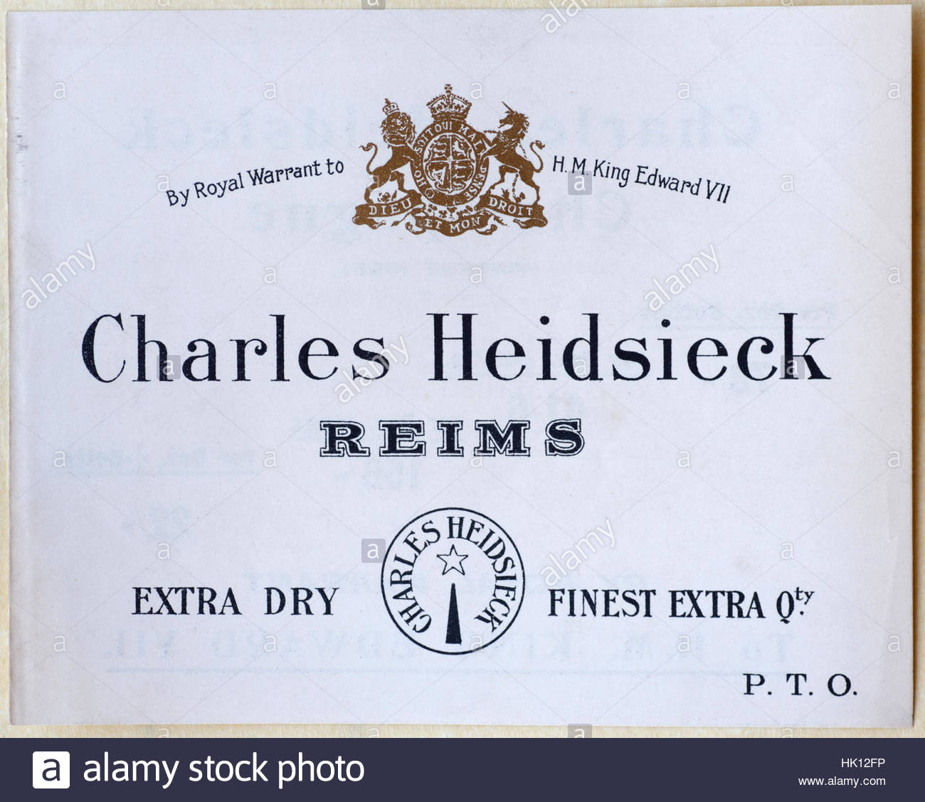 Charles Heidsieck Reims, original vintage advertising from circa 1900 Stock Photo