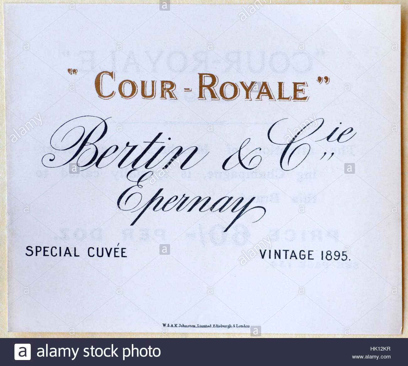 Cour Royale, original vintage advertising from circa 1900 Stock Photo