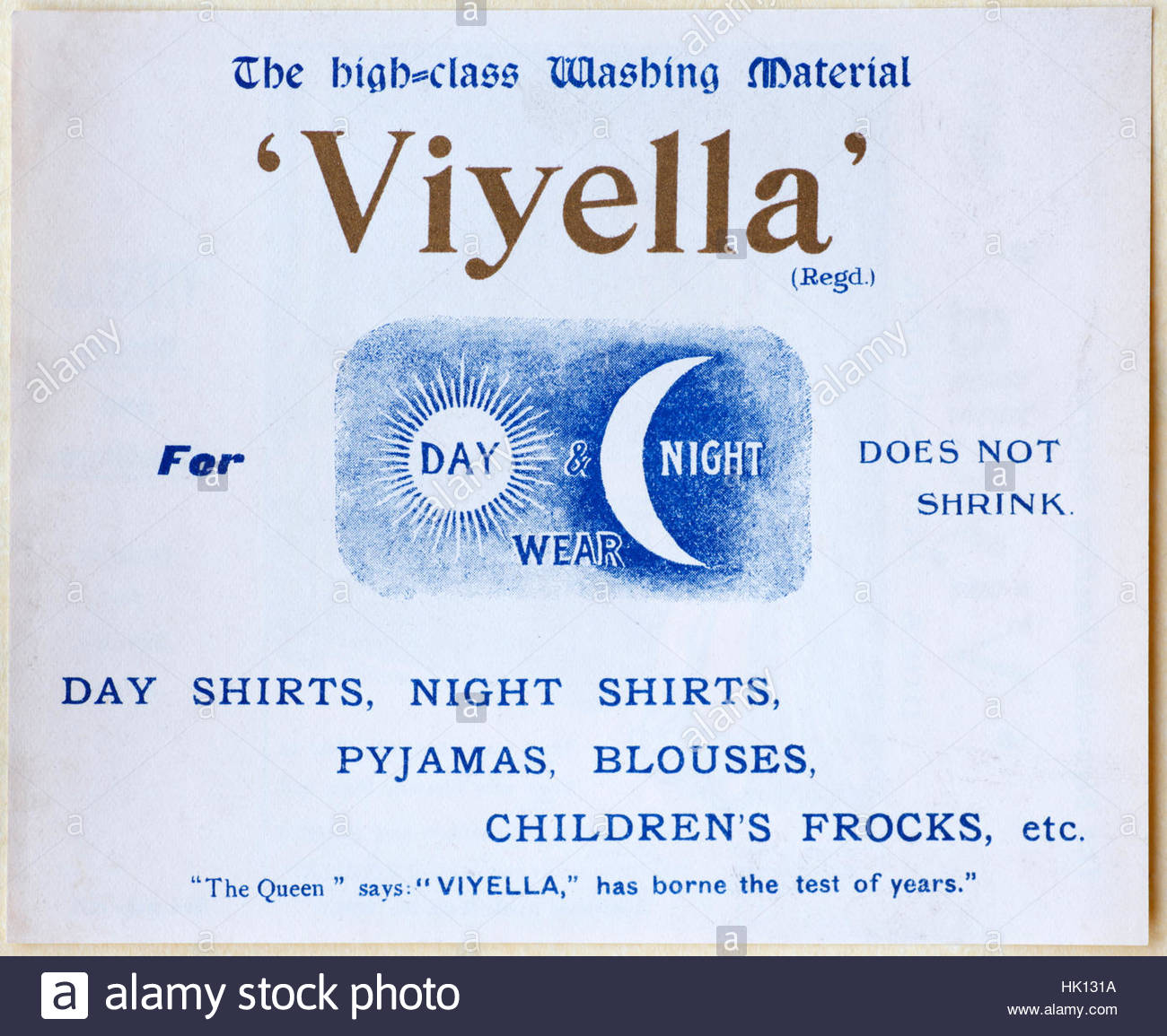 Viyella clothing, original vintage advertising from circa 1900 Stock Photo
