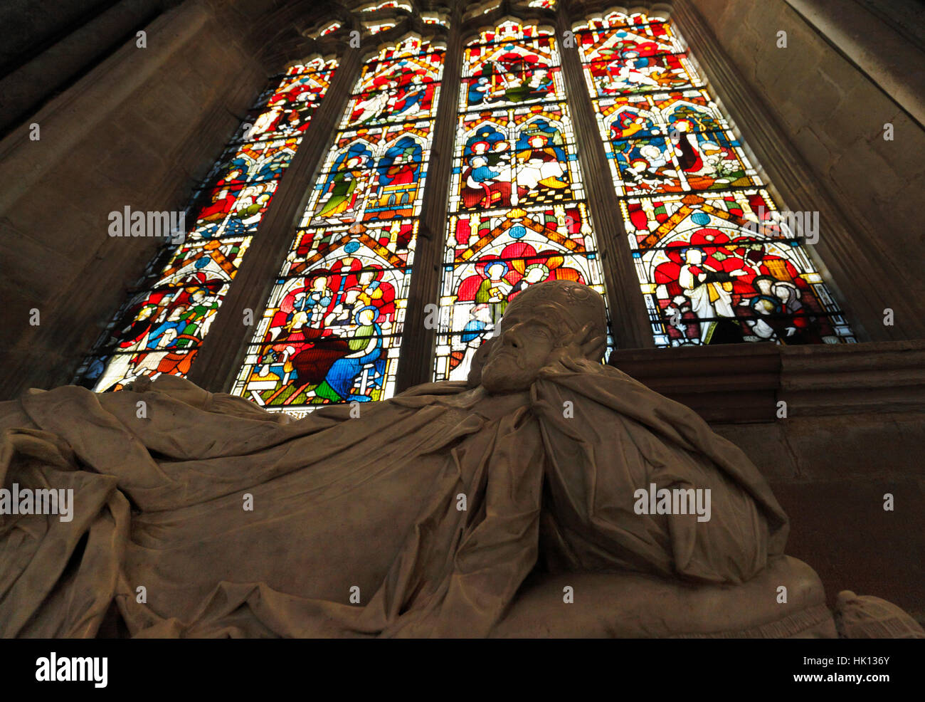 The tomb of Bishop Peter Gunning at Ely cathedral, Ely, UK. Stock Photo