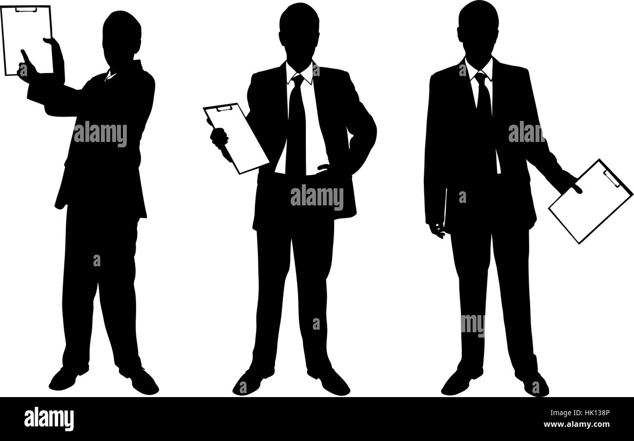 set of businessman holding clipboards isolated Stock Vector Image & Art ...
