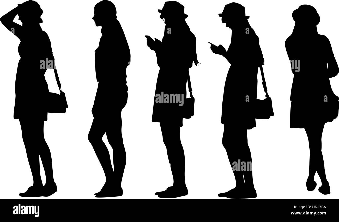 Set of teenage girls silhouettes Stock Vector Image & Art - Alamy