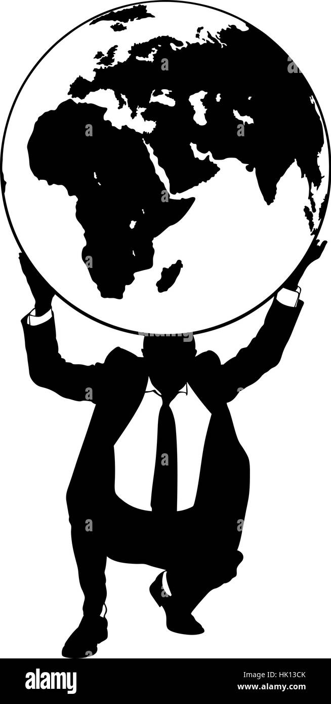 Illustration of businessman holding the earth globe Stock Vector Image ...
