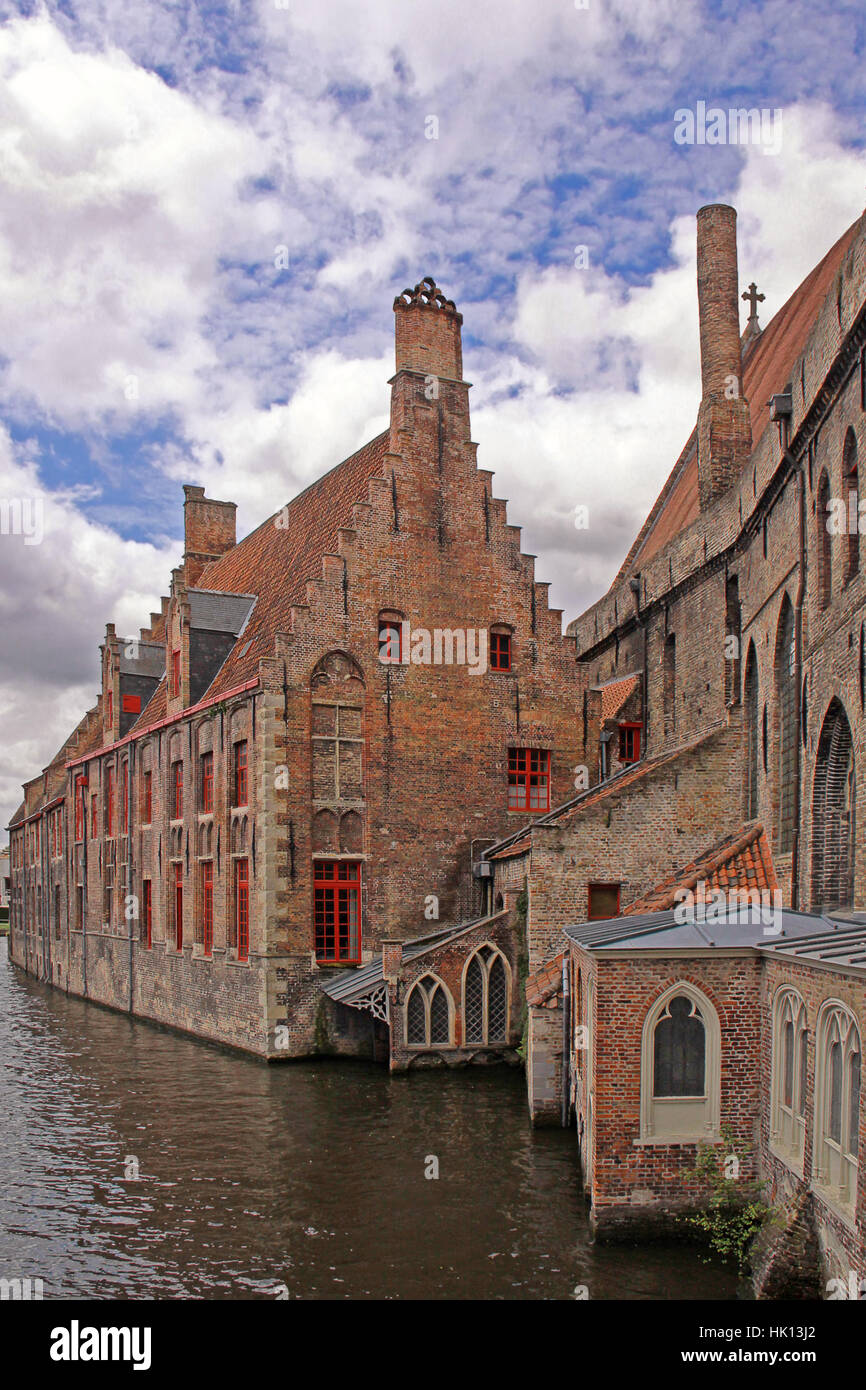 flanders, bruges, brick, historical, old town, channel, sightseeing, belgium, Stock Photo