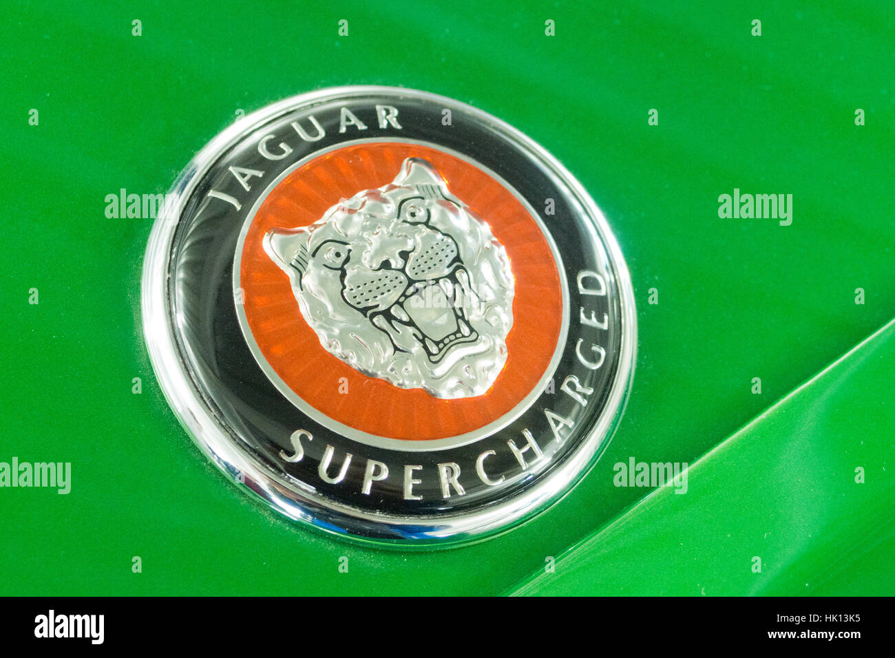 Jaguar Cars Supercharged Badge Stock Photo Alamy