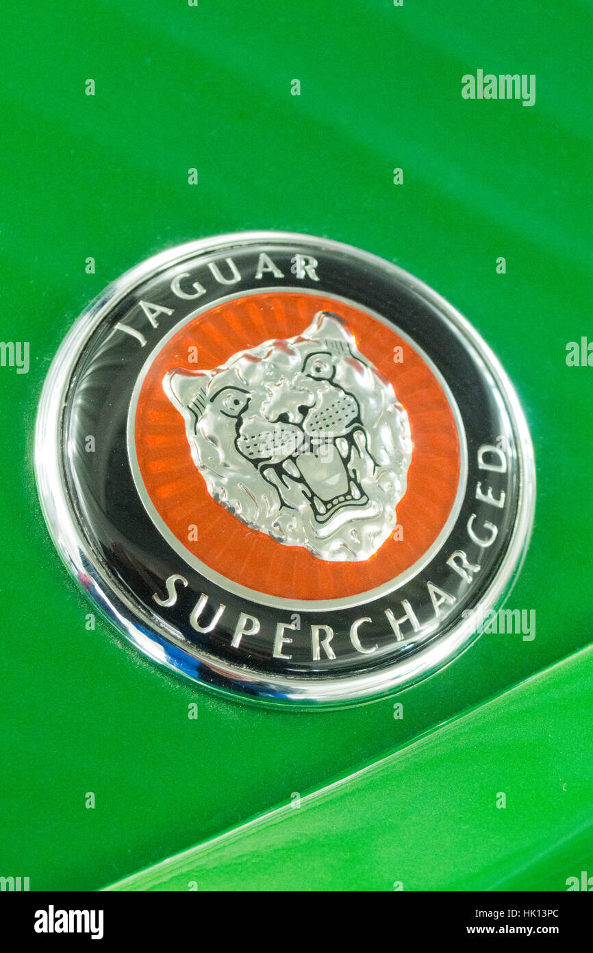 Jaguar Cars Supercharged Badge Stock Photo Alamy