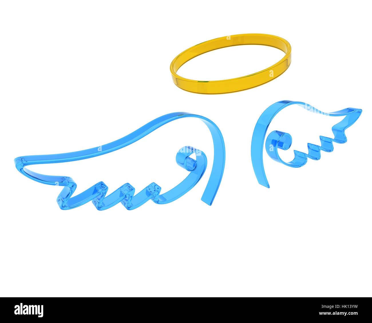 3d render of representation of angel wings and halo Stock Photo Alamy