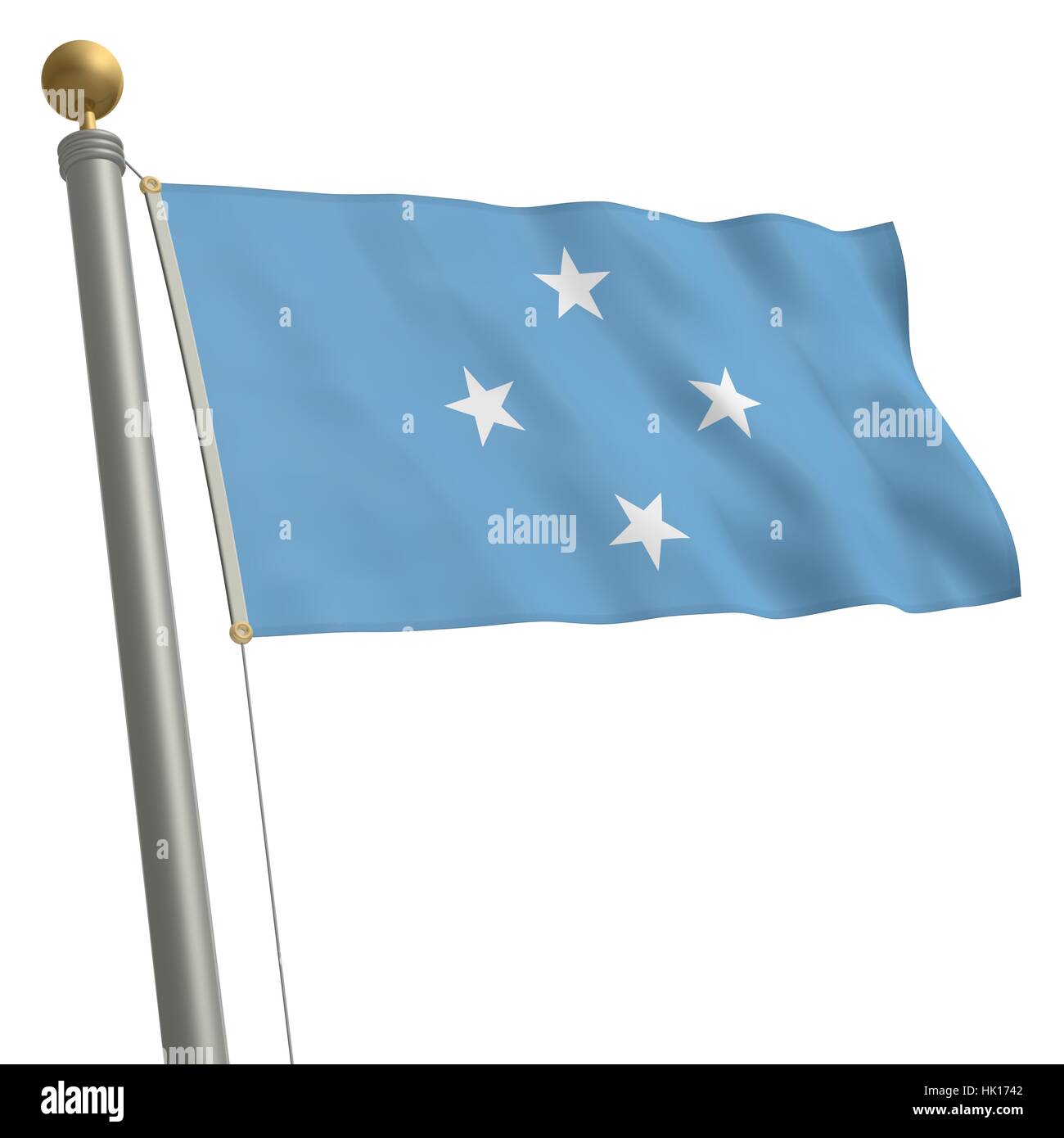 flag, micronesia, states, isolated, optional, flag, blow, mast, flutter, bar, Stock Photo