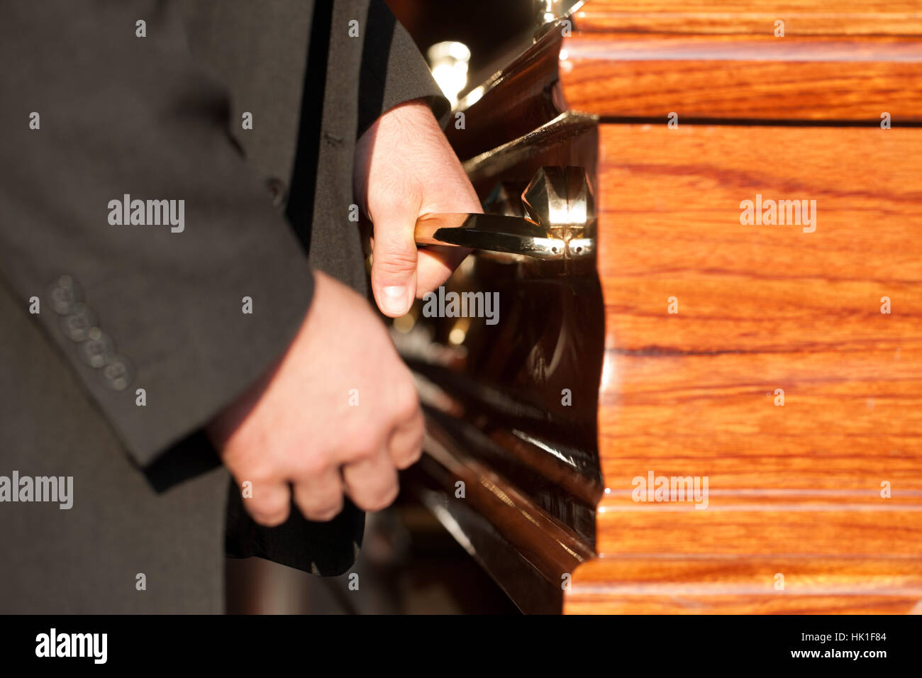 funeral with coffin Stock Photo Alamy