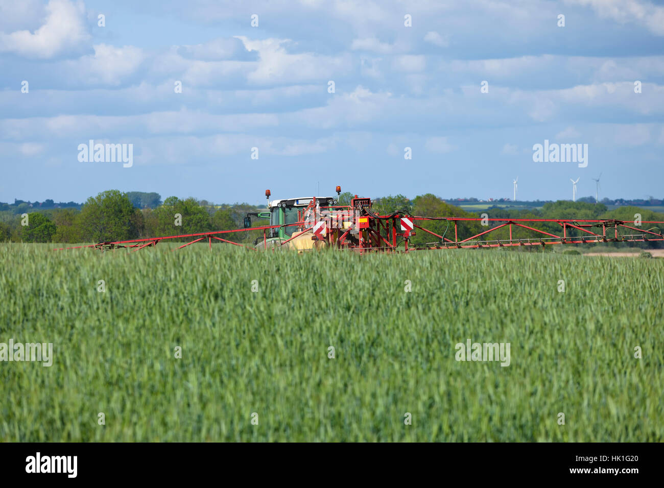 agriculture, farming, field, squirt, tractor, grain field, spray ...