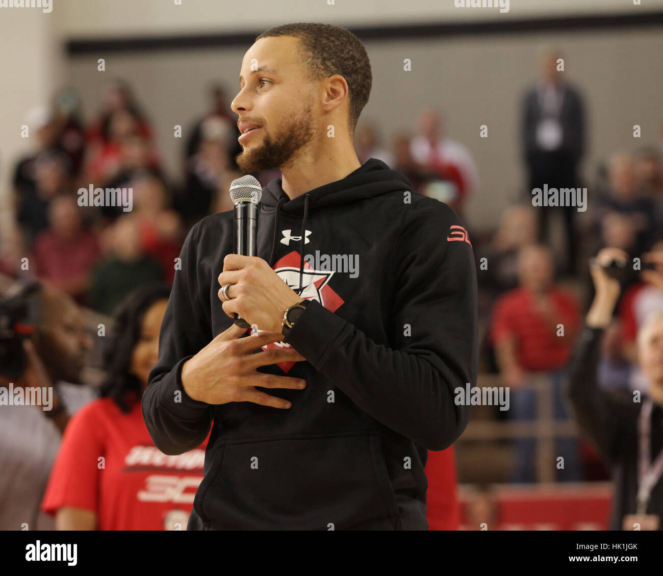 Davidson, NC, USA. 24th Jan, 2017. Former Davidson star Stephen Curry ...